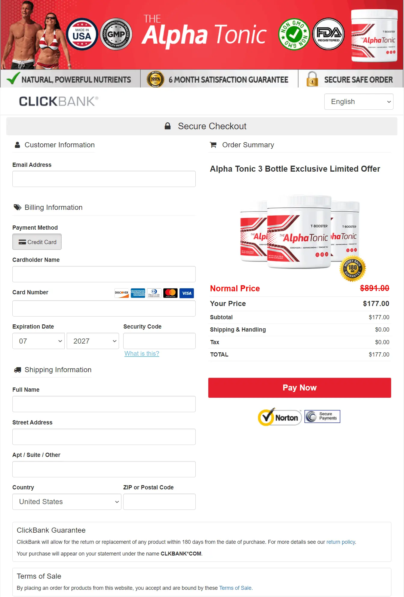 Alpha Tonic Alpha Tonic - Order Page